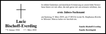 Anzeige von Lucie Bischoff-Everding von Westfälische Nachrichten