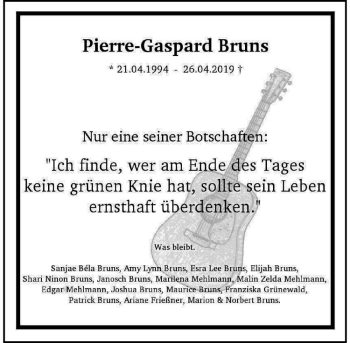 Anzeige von Pierre-Gaspard Bruns von Westfälische Nachrichten