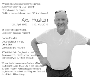 Anzeige von Axel Hülsken von Westfälische Nachrichten
