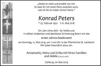 Anzeige von Konrad Peters von Westfälische Nachrichten