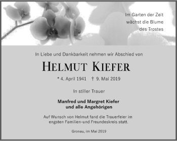 Anzeige von Helmut Kiefer von Westfälische Nachrichten