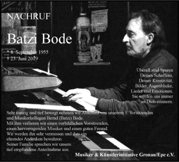 Anzeige von Batzi Bode von Westfälische Nachrichten