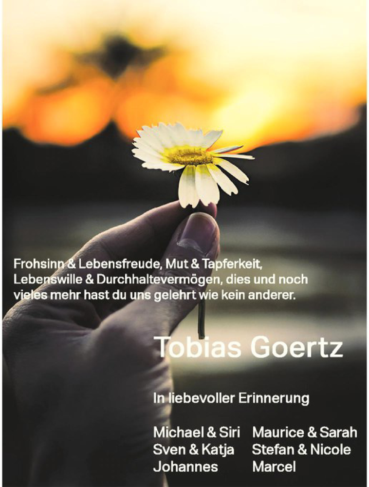  Traueranzeige für Tobias Goertz vom 25.06.2019 aus Westfälische Nachrichten