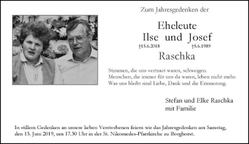 Anzeige von Josef Raschka von Westfälische Nachrichten