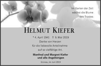 Anzeige von Helmut Kiefer von Westfälische Nachrichten