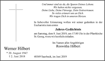 Anzeige von Wernier Hilbert von Westfälische Nachrichten