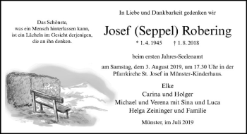 Anzeige von Josef Robering von Westfälische Nachrichten