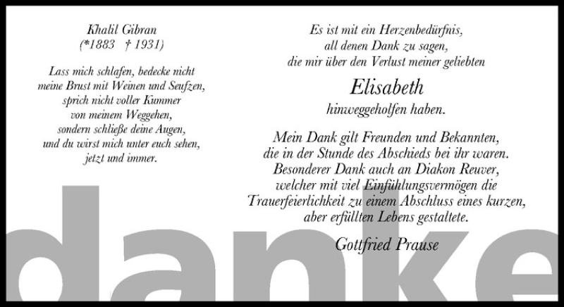  Traueranzeige für Elisabeth Prause vom 13.07.2019 aus Westfälische Nachrichten