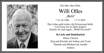 Anzeige von Willi Olles von Westfälische Nachrichten
