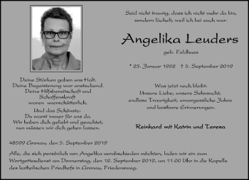 Anzeige von Angelika Leuders von Westfälische Nachrichten