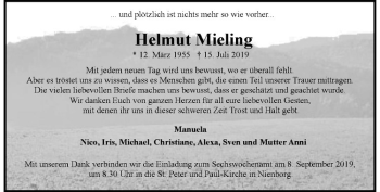 Anzeige von Helmut Mieling von Westfälische Nachrichten