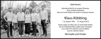 Anzeige von Klaus Köbbing von Westfälische Nachrichten