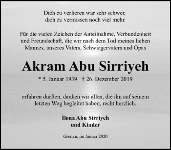 Anzeige von Akram Abu Sirriyeh von Westfälische Nachrichten