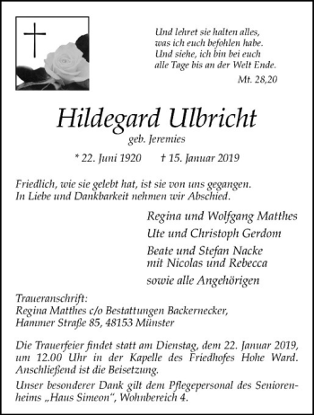 Anzeige von   von Westfälische Nachrichten