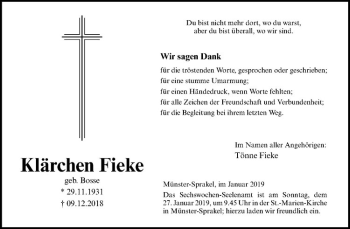 Anzeige von   von Westfälische Nachrichten