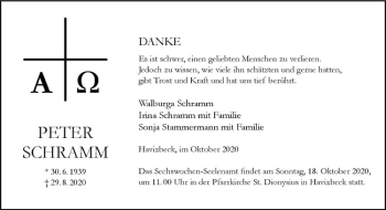 Anzeige von Peter Schramm von Westfälische Nachrichten