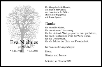 Anzeige von Eva Niehues von Westfälische Nachrichten