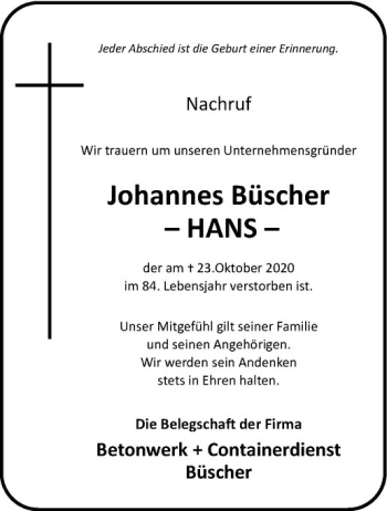 Anzeige von Johannes 