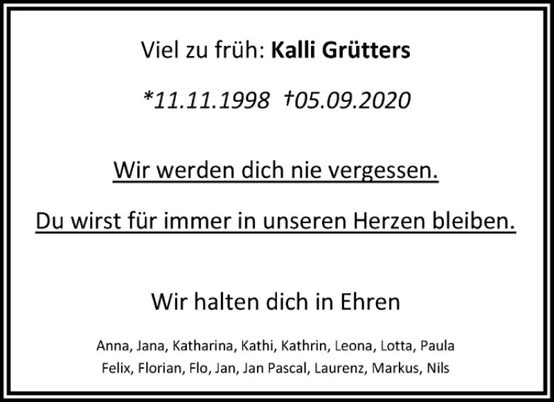  Traueranzeige für Karl-Julius Grütters vom 12.09.2020 aus Westfälische Nachrichten