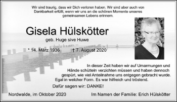 Anzeige von Gisela Hülskötter von Westfälische Nachrichten