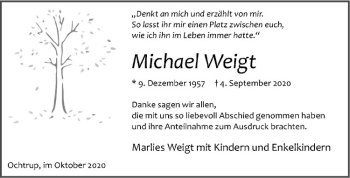 Anzeige von Michael Weigt von Westfälische Nachrichten