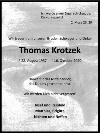 Anzeige von Thomas Krotzek von Westfälische Nachrichten
