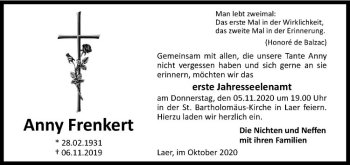 Anzeige von Anny Frenkert von Westfälische Nachrichten