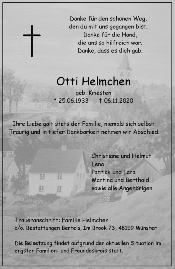 Anzeige von Otti Helmchen von Westfälische Nachrichten