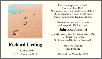 Anzeige von Richard Ueding von Westfälische Nachrichten