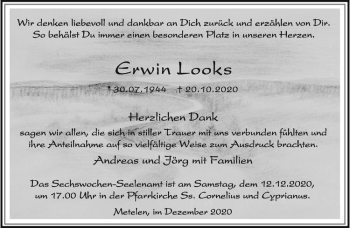 Anzeige von Erwin Looks von Westfälische Nachrichten