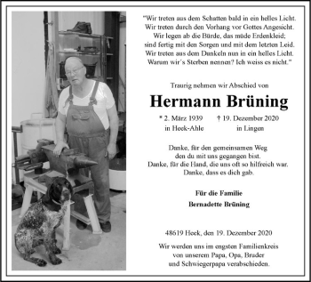 Anzeige von Hermann Brüning von Westfälische Nachrichten