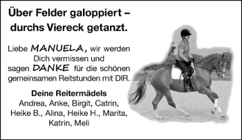 Anzeige von Manuela Weinkauf von Westfälische Nachrichten