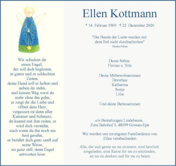 Anzeige von Ellen Kottmann von Westfälische Nachrichten