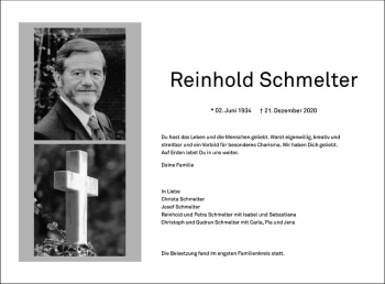 Anzeige von Reinhold Schmelter von Westfälische Nachrichten