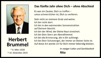 Anzeige von Herbert Brummel von Westfälische Nachrichten