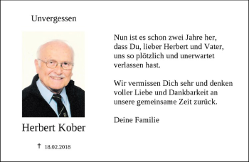 Anzeige von Herbert Kober von Westfälische Nachrichten