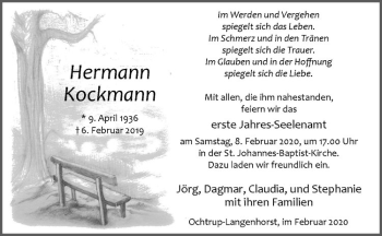 Anzeige von Hermann Kockmann von Westfälische Nachrichten