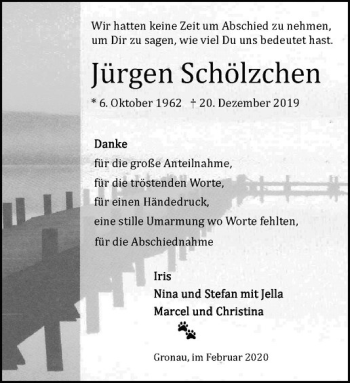 Anzeige von Jürgen Schölzchen von Westfälische Nachrichten