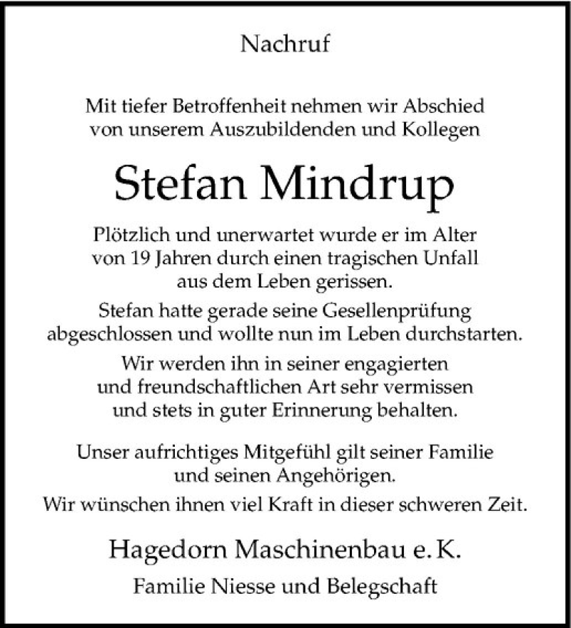  Traueranzeige für Stefan Mindrup vom 13.02.2020 aus Westfälische Nachrichten