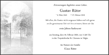 Anzeige von Gustav Rüter von Westfälische Nachrichten
