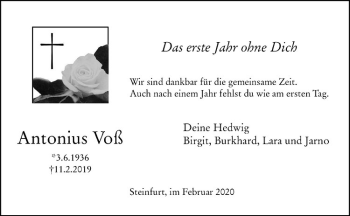 Anzeige von Antonius Voß von Westfälische Nachrichten