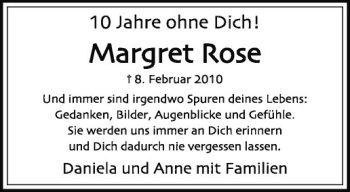 Anzeige von Margret Rose von Westfälische Nachrichten