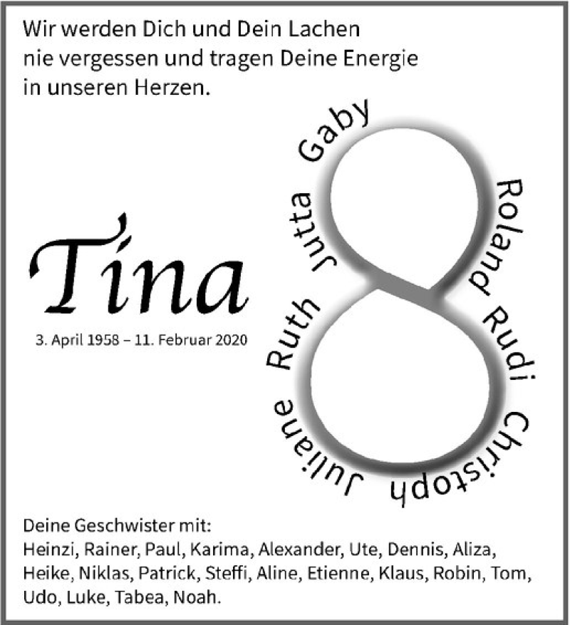  Traueranzeige für Martina de Jong vom 15.02.2020 aus Westfälische Nachrichten