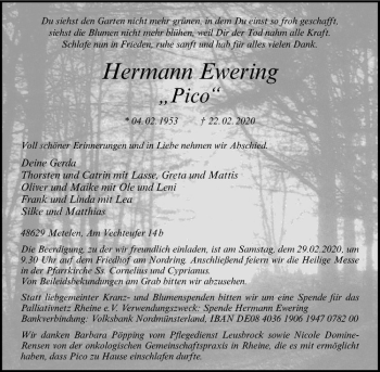 Anzeige von Hermann Ewering von Westfälische Nachrichten