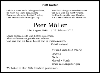 Anzeige von Peer Möller von Westfälische Nachrichten