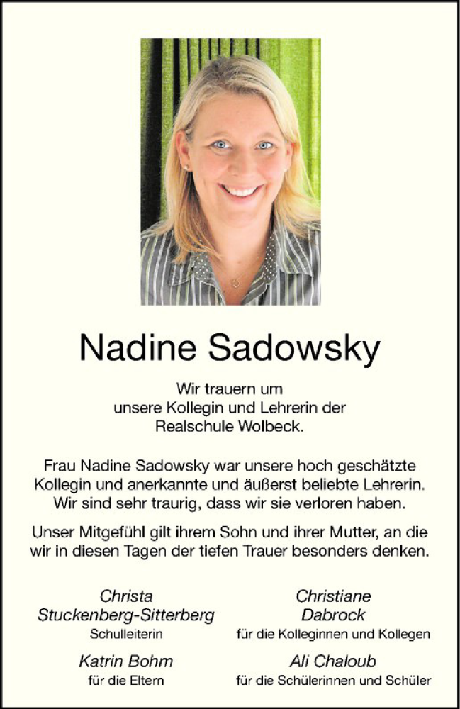  Traueranzeige für Nadine Sadowsky vom 12.03.2020 aus Westfälische Nachrichten