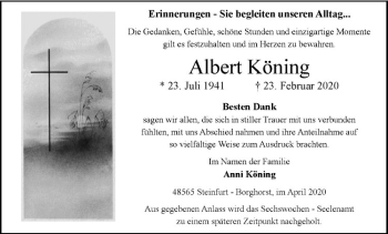 Anzeige von Albert Köning von Westfälische Nachrichten