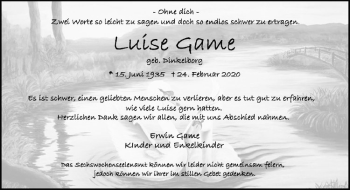 Anzeige von Luise Game von Westfälische Nachrichten