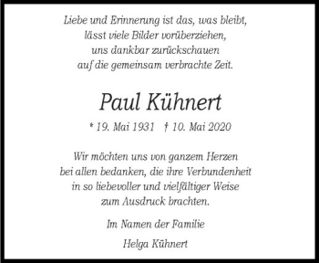Anzeige von Paul Kühnert von Westfälische Nachrichten