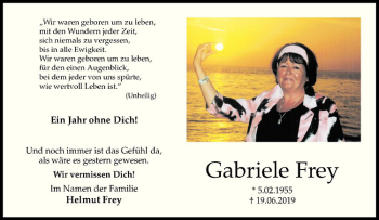 Anzeige von Gabriele Frey von Westfälische Nachrichten